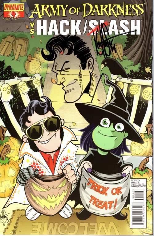 Army of Darkness vs Hack Slash #4 (2013) signed variant