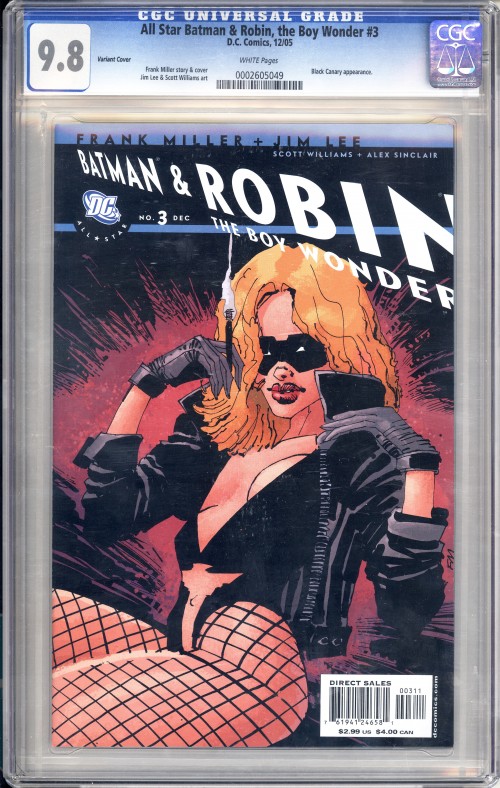 All Star Batman And Robin The Boy Wonder #3 variant CGC 9.8