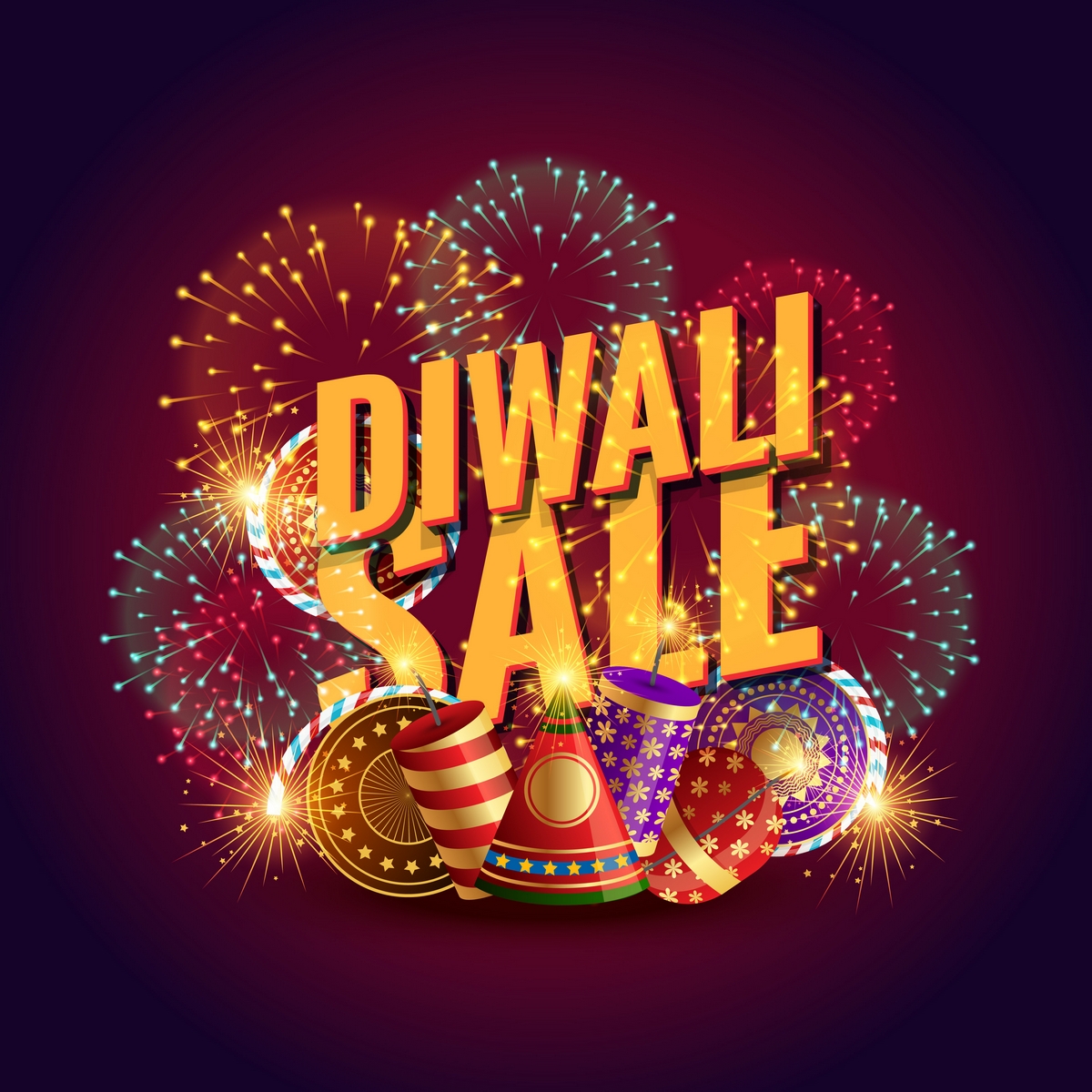 Diwali fireworks with sale element